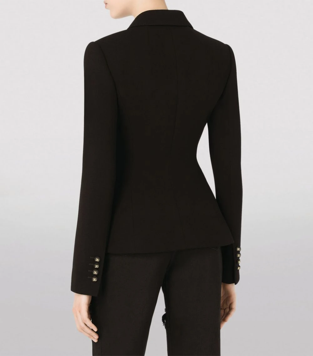 Dolce & Gabbana Wool Tailored Jacket N0000-BLACK Blazers 4 Dolce & Gabbana Wool Tailored Jacket N0000-BLACK Blazers - Image 4